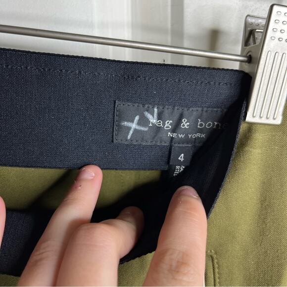 Rag & Bone Olive Green Pull On Ankle Zip Skinny Ankle Crop Pants Size 4 - Picture 2 of 5